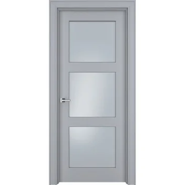 Межкомнатная дверь эмаль Ofram Паспарту 33 RAL 7047 остеклённая