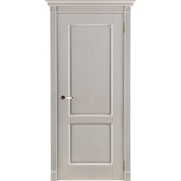 Межкомнатная дверь массив дуба ОКА Селена эмаль слоновая кость глухая