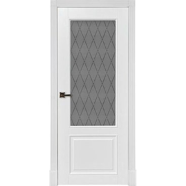 Межкомнатная дверь эмаль Классик 4 белая остеклённая