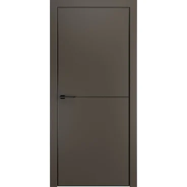 Межкомнатная дверь ПЭТ Премьер-1 антрацит алюминиевая чёрная кромка