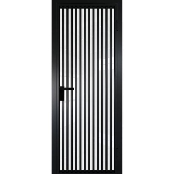 Межкомнатная алюминиевая дверь 11AG чёрная матовая RAL 9005 остеклённая