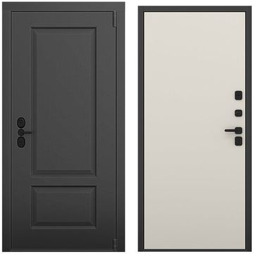 Входная дверь Шэбби чёрный силк панель гладкая