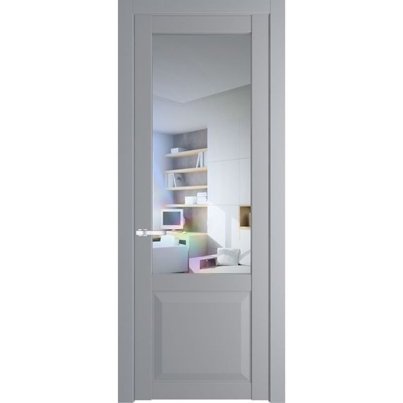 Межкомнатная дверь 1.2.2PD смоки остеклённая