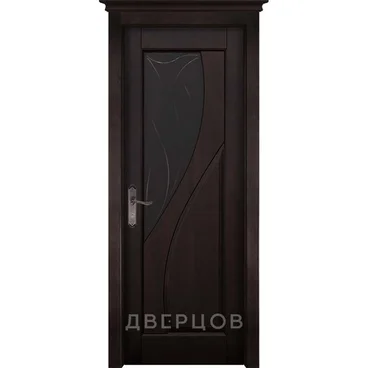 Межкомнатная дверь массив ольхи ОКА Даяна венге остеклённая