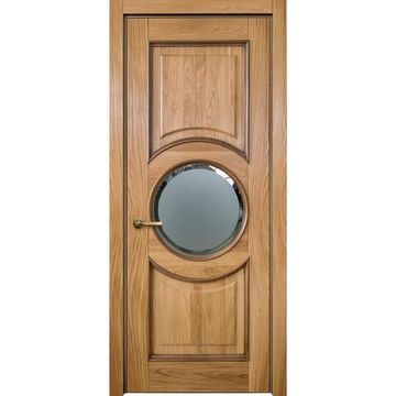 Межкомнатная дверь массив дуба Лацио Амбиенте натуральный дуб остеклённая