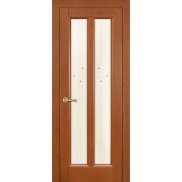 Межкомнатная дверь шпонированная Ситидорс Крит тёмный анегри остекленная