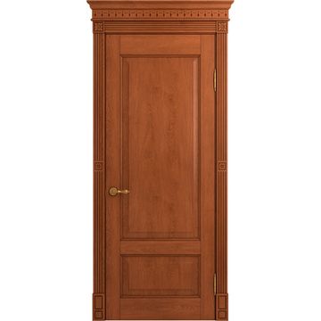 Межкомнатная дверь массив дуба Viporte Классика 1 табачный глухая