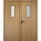 Дверь противопожарная деревянная двупольная ПВХ EI30 дуб со стеклом
