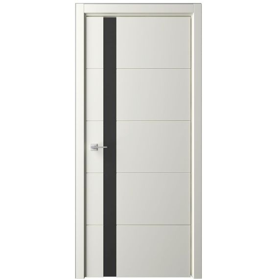 Фото межкомнатная дверь эмаль Albero Геометрия 7 латте стекло чёрное