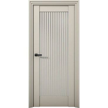 Межкомнатная дверь Никель 4 силк грей со стеклом