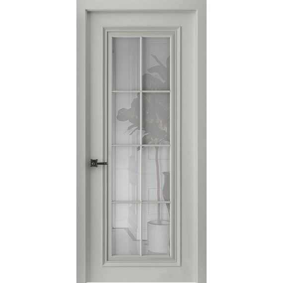 Фото межкомнатной двери эмаль Бремен 14 галечный серый остеклённая
