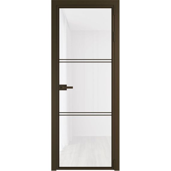 Алюминиевая межкомнатная дверь 3AХ деорэ остеклённая