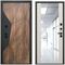 Входная дверь Континент американский орех / чёрный кварц панель зеркало Maxi силк грей