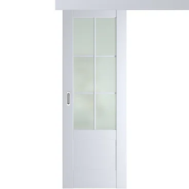 Раздвижная одностворчатая дверь Кобальт 21 аляска остеклённая