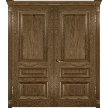 Межкомнатная дверь шпон Luxor Фараон 2 светлый морёный дуб распашная двустворчатая без стекла