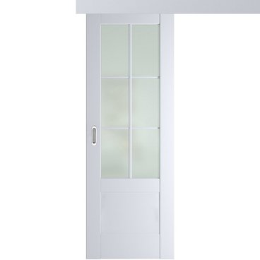 Раздвижная одностворчатая дверь Кобальт 21 магнолия остеклённая