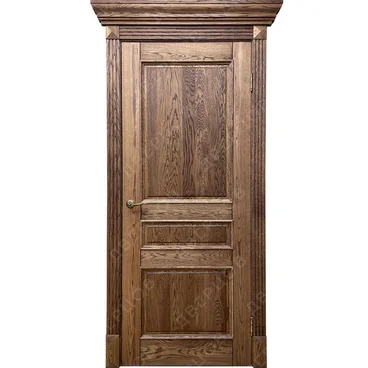 Межкомнатная дверь массив дуба без сучка с багетом Болонья глухая дуб коньяк