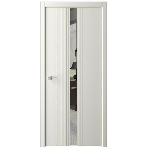 Фото межкомнатная дверь эмаль Albero Геометрия 8 латте стекло зеркало