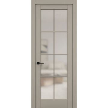 Межкомнатная дверь керамик NC 11 бежевый остеклённая