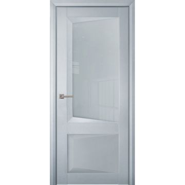 Межкомнатная дверь Perfecto 108 barhat light grey остеклённая