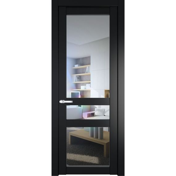 Межкомнатная дверь 1.5.2PD блэк остеклённая