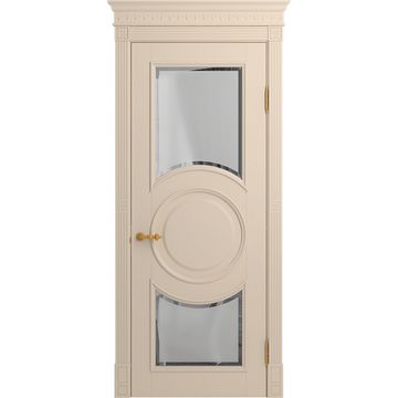 Межкомнатная дверь массив бука Viporte Лацио Амбиенте ваниль остекление 5