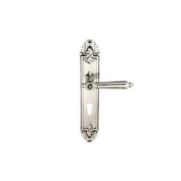 Ручка на планке для межкомнатной двери Castello PL90 натуральное серебро черный