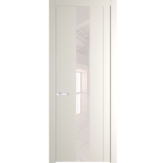 Межкомнатная дверь 1.9P перламутр белый остеклённая