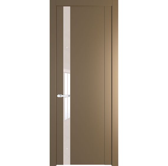 Межкомнатная дверь 1.2P перламутр золото остеклённая