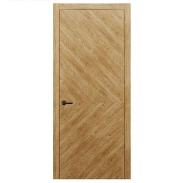Межкомнатная дверь массив дуба Alvero Флэт-VIII дуб натуральный глухая