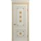 Межкомнатная дверь массив дуба Viporte Монако белая эмаль патина золото глухая