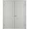 Фото глухой двухстворчатой распашной двери Патриция светло-серая эмаль
