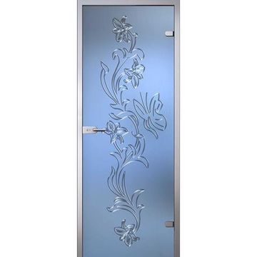 Межкомнатная стеклянная дверь АКМА Орхидея стекло бесцветное матовое