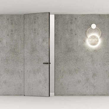 Скрытая дверь под покраску 0PE Invisible чёрная AL кромка открывание на себя