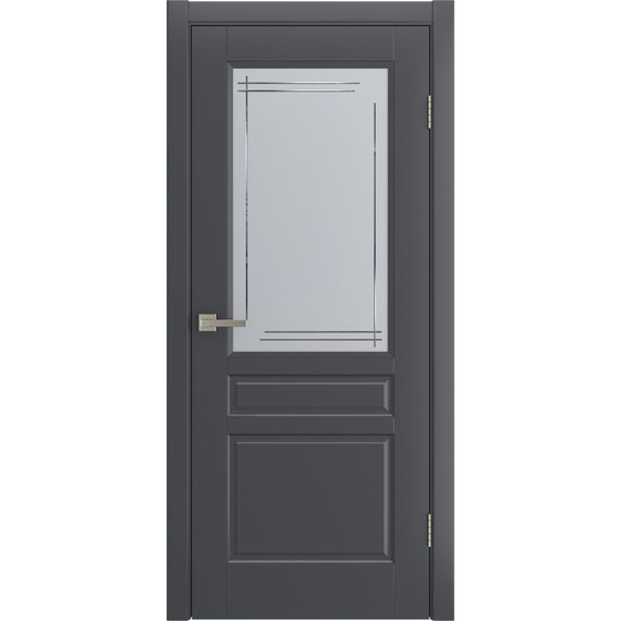 Фото двери Белли графитовая эмаль RAL 7024 со стеклом