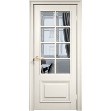 Межкомнатная дверь эмаль Дверцов Брессо 5 цвет белый RAL 9010 остеклённая