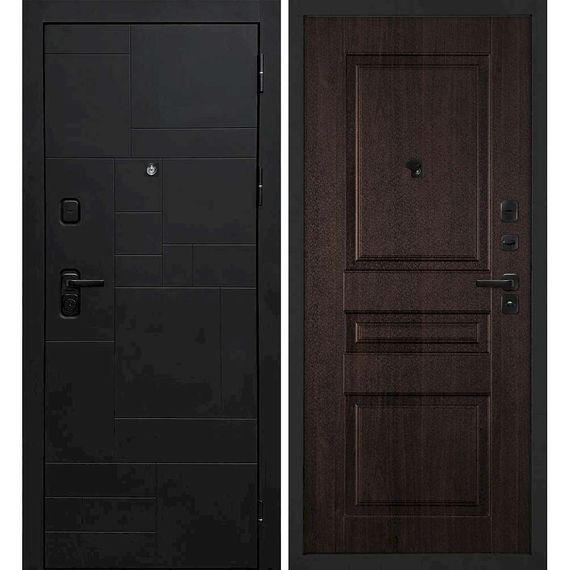 Входная дверь Лабиринт-201 панель фрезерованная PR-150 дуб морёный