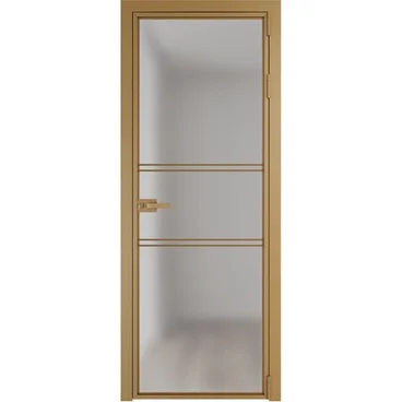 Алюминиевая межкомнатная дверь 2AХ золото остеклённая