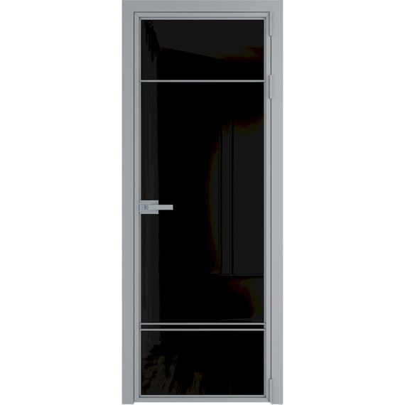 Алюминиевая межкомнатная дверь 4AХ серебро остеклённая