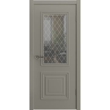 Межкомнатная дверь эмаль Турин 2 мокко со стеклом