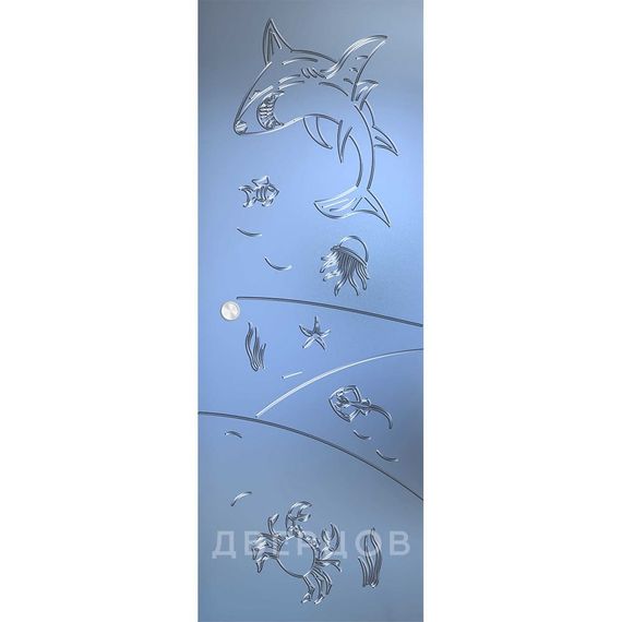 Фото стеклянной раздвижной двери Море