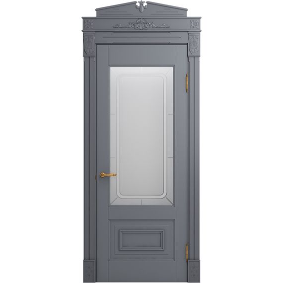 Межкомнатная дверь массив бука Viporte Неаполь тауп остеклённая