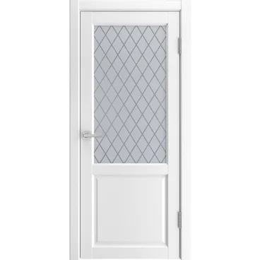 Межкомнатная дверь экошпон Emalit 2 белый со стеклом