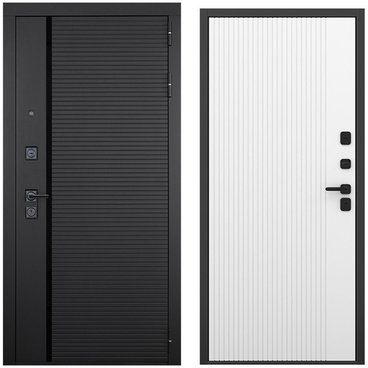 Входная дверь Пиано чёрный кварц панель шторм