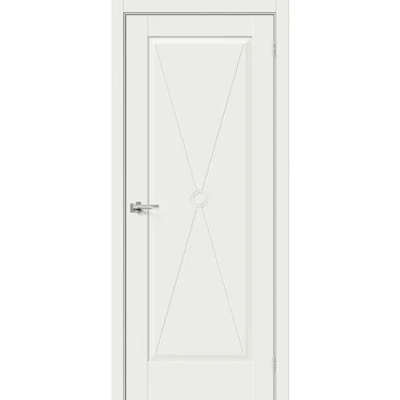 Межкомнатная дверь эмалит Прима-10.2 white matt глухая