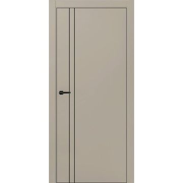 Межкомнатная дверь ПЭТ Silk-2 мокко кромка ABS чёрная молдинг