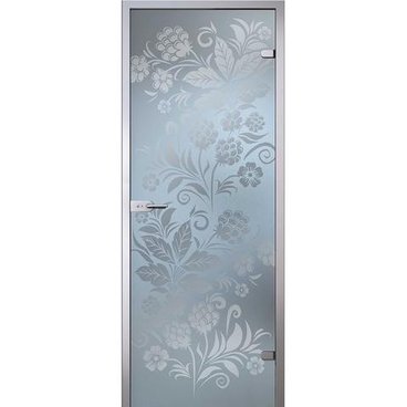 Межкомнатная стеклянная дверь АКМА Хохлома стекло бесцветное матовое