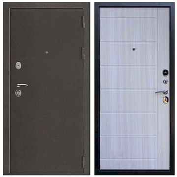 Входная дверь Галеон 2 антик тёмное серебро панель ПВХ сандал светлый