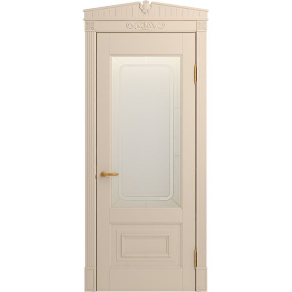 Межкомнатная дверь массив бука Viporte Неаполь ваниль остеклённая