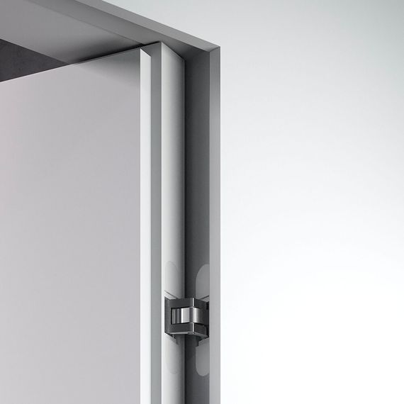 Скрытая алюминиевая дверь внутреннего открывания SECRET PREMIUM INVERSO кромка под покраску